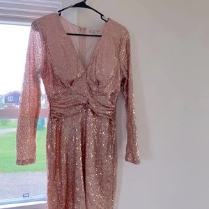 Charolette Russe rose gold dress
